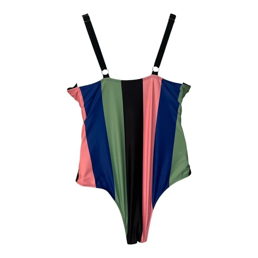 Shein One piece multicolor striped swimsuit - Picture 4 of 5